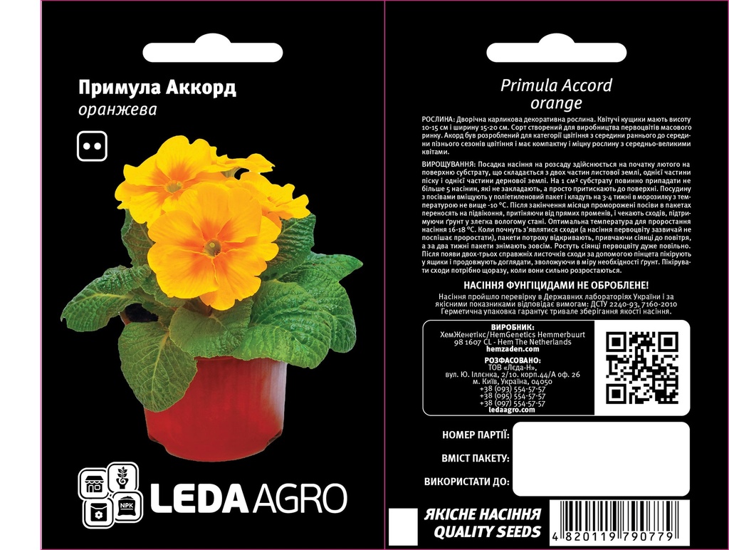 Акорд, оранжева примула 10 шт  (ЛАН)