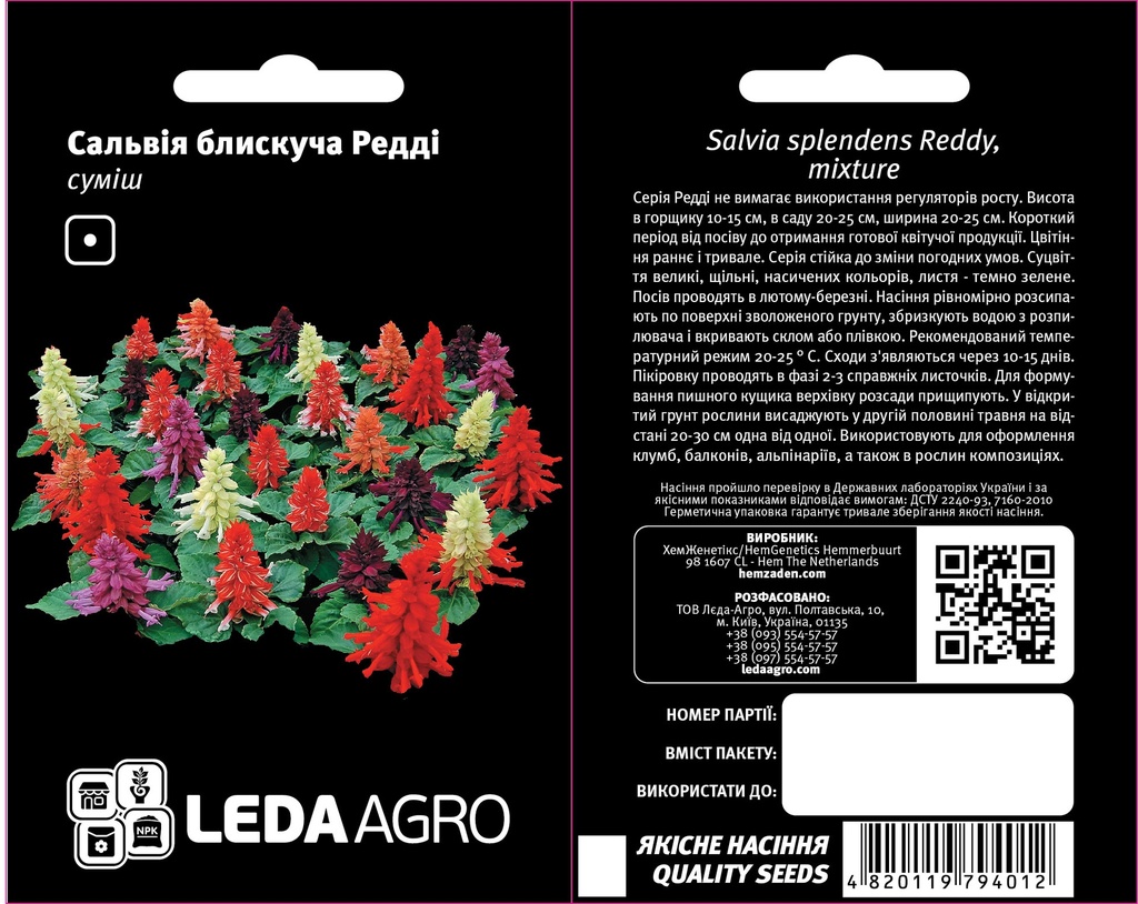Редді, сальвія блискуча суміш 10 шт (ЛАН)